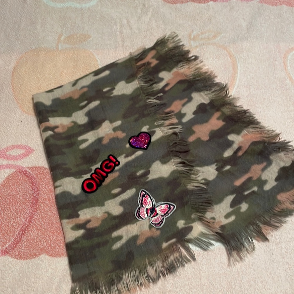 Pink and Green Camo Scarf for Girls